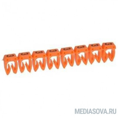  Legrand 038223 Маркер CAB 3 - для кабеля 1,5-2,5 мм3 - цифра 3 - оранжевый