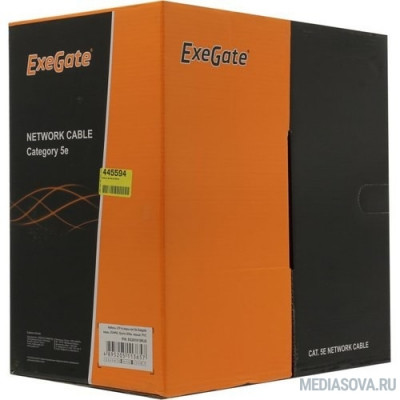  Exegate EX281815RUS Кабель Exegate  UTP4-C5e-CU-S25-IN-PVC-GY-305 UTP 4 пары кат.5e медь, 25AWG, бухта 305м, серый,  PVC