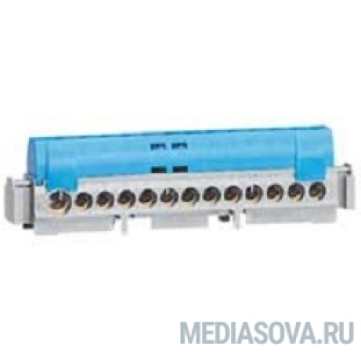  Legrand 04844 Клеммная колодка IP 2X - нейтраль - синяя - 1 x 6-25 мм? - 12 x 1,5-16 мм2 - длина 113 мм
