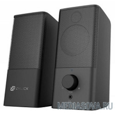  Колонки Oklick OK-128 2.0 черный 6Вт
