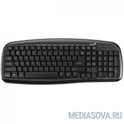  Genius KB-M225 C Black эргономичная, влагоустойчивая, клавиш 103+9, провод 1,5 м, USB [31310479102]
