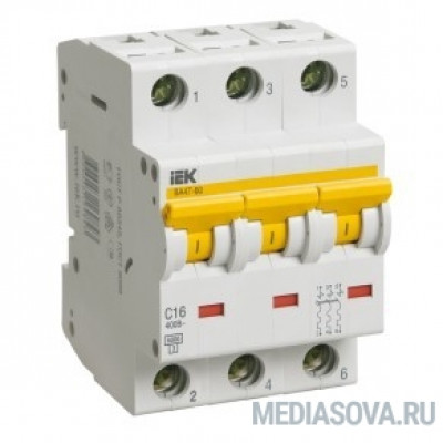  Iek MVA41-3-006-C Авт.выкл. ВА 47-60 3Р 6А 6 кА  х-ка С ИЭК