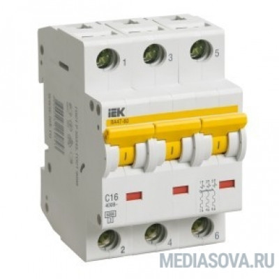  Iek MVA41-3-025-B Авт.выкл. ВА 47-60 3Р 25А 6 кА  х-ка B IEK