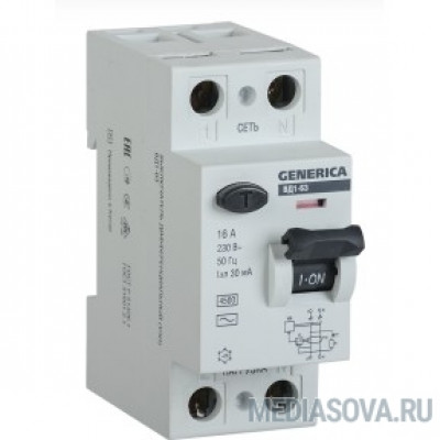  Iek MDV15-2-016-030 УЗО ВД1-63 2Р 16А 30мА GENERICA