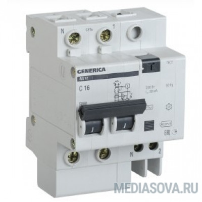  Iek MAD15-2-025-C-030 Диф.автомат АД12 2Р 25А 30мА GENERICA