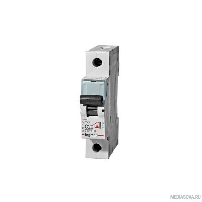  Legrand 404026 Автоматический выключатель TX3 6000 - 6 кА - тип характеристики C - 1П - 230/400 В~ - 10 А - 1 модуль