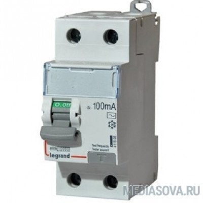  Legrand 411516 Выключатель дифференциального тока DX?-ID - 2П - 230 В~ - 63 А - тип AC - 100 мА - 2 модуля