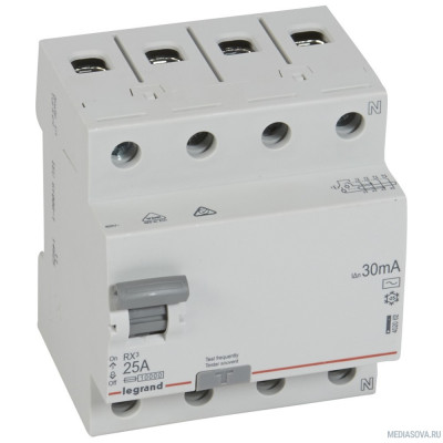 Legrand 402062 RX3 ВДТ 30мА 25А 4П AC