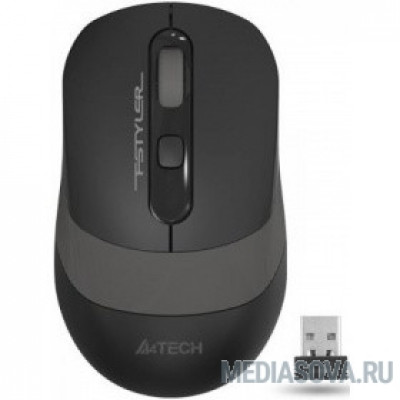  A-4Tech Мышь Fstyler FG10 GREY черный/серый оптическая (2000dpi) беспроводная USB [1147564]