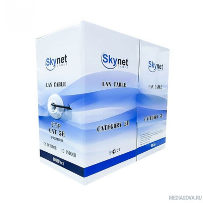  SkyNet Кабель FTP indoor, медный, FLUKE TEST, кат.5e, 4x2x0,46, однож., 305 м, box, серый [CSL-FTP-4-CU]