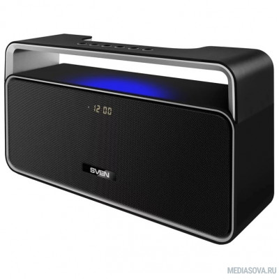  SVEN PS-185, черный (10 Вт, Bluetooth, FM, USB, microSD, LED-дисплей, часы, 2000мА*ч )