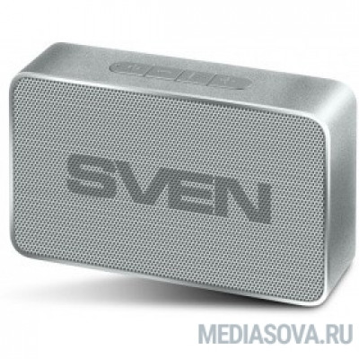  SVEN PS-85, серебро (5 Вт, Bluetooth, FM, USB, microSD, 600мА*ч)