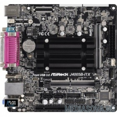Материнская плата ASRock J4005B-ITX  RTL 2xDDR4 mini-ITX AC`97 8ch(7.1) GbLAN+VGA+HDMI