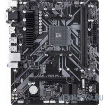 Материнская плата Gigabyte GA-B450M S2H RTL  Socket AM4, AMD B450, 2xDDR4-2933, D-SUB+DVI-D+HDMI, 1xPCI-Ex16, 2xPCI-Ex1, 4xSATA3(RAID 0/1/10), 1xM.2, 8 Ch Au