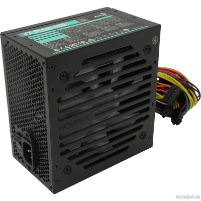 Блок питания Aerocool 600W VX-600 RGB PLUS (ATX 2.3, 600W, 120mm fan, RGB-подсветка вентилятора) 