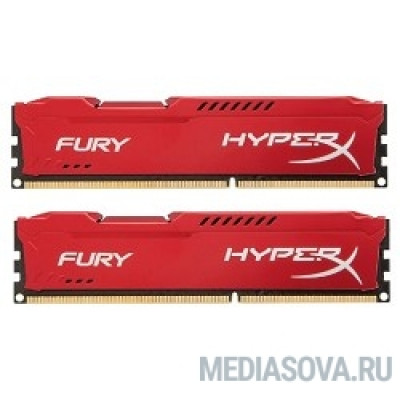 Оперативная память Kingston DDR3 DIMM 8GB (PC3-12800) 1600MHz Kit (2 x 4GB)  HX316C10FRK2/8 HyperX Fury Series CL10 Red