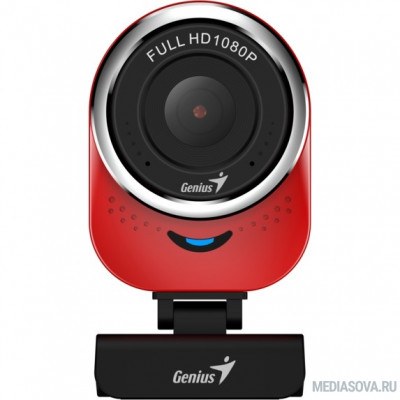  Genius QCam 6000 Red 1080p Full HD, вращается на 360°, универсальное крепление, микрофон, USB [32200002401]