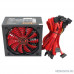 Блок питания Ginzzu PC800 14CM(Red) 80+ black,APFC,24+4p,4 PCI-E(6+2), 7*SATA, 4*IDE,оплетка, кабель питания,цветная коробка