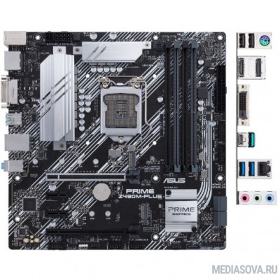 Материнская плата Материнская плата Asus PRIME Z490M-PLUS Soc-1200 Intel Z490 4xDDR4 mATX AC`97 8ch(7.1) GbLAN RAID