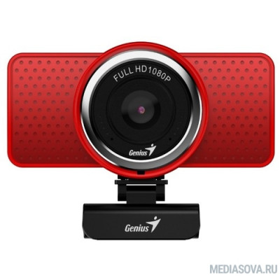  Genius ECam 8000 Red 1080p Full HD, вращается на 360°, универсальное крепление, микрофон, USB  [32200001401]