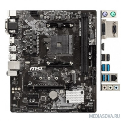 Материнская плата MSI B450M PRO-M2 MAX Soc-AM4 AMD B450 2xDDR4 mATX AC`97 8ch(7.1) GbLAN RAID+VGA+DVI+HDMI