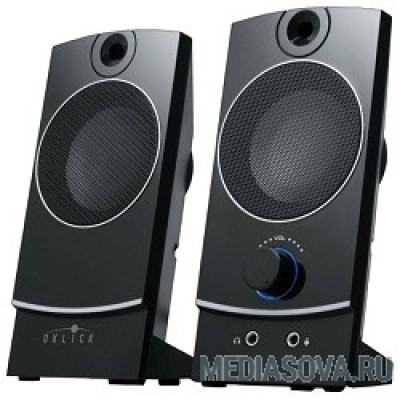  Колонки Oklick OK-118 2.0 черный 4Вт портативные