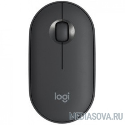  Мышь Logitech Pebble M350 графитовый оптическая (1000dpi) silent беспроводная BT USB для ноутбука (3but)