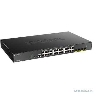  D-Link DGS-1250-28XMP/A1A Настраиваемый коммутатор 2 уровня с 24 портами 10/100/1000Base-T и 4 портами 10GBase-X SFP+ (24 порта с поддержкой PoE 802.3af/802.3at (30 Вт), PoE-бюджет 370 Вт)