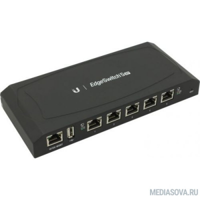  UBIQUITI ES-5XP EdgeSwitch 5 XP PoE-коммутатор, 5х 1G RJ45, раздача 55 Вт