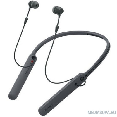  Гарнитура вкладыши Sony WI-C400 черный беспроводные bluetooth (нашейный держатель)
