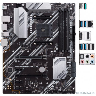 Материнская плата Материнская плата Asus PRIME B550-PLUS Soc-AM4 AMD B550 4xDDR4 ATX AC`97 8ch(7.1) GbLAN RAID+HDMI+DP