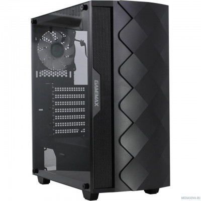  GameMax Black Diamond MFG.A361 Корпус (ATX,Черн,USB3.0,Зак.стекло,1*120мм вент+контроллер, без БП)