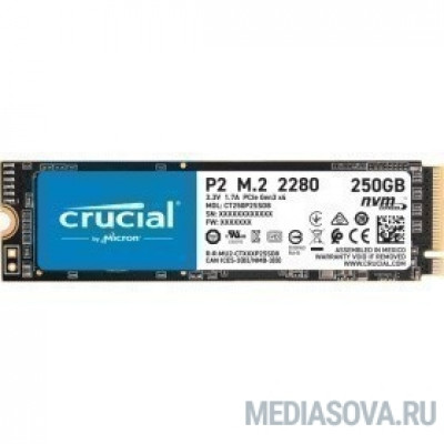  Crucial P2 SSD 250GB, M.2 (2280), PCIe Gen 3.0, NVMe, CT250P2SSD8