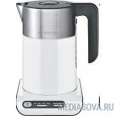 BOSCH TWK8611P Чайник, 2400Вт, бело-серебристый, терморегулятор, 4 температурных режима