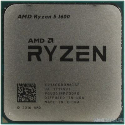  Процессор CPU AMD Ryzen 5 1600 OEM 3.2/3.6GHz Boost, 19MB, 65W, AM4 [YD1600BBM6IAF]