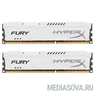 Оперативная память Kingston DDR3 DIMM 8GB (PC3-12800) 1600MHz Kit (2 x 4GB)  HX316C10FWK2/8 HyperX Fury Series CL10 White