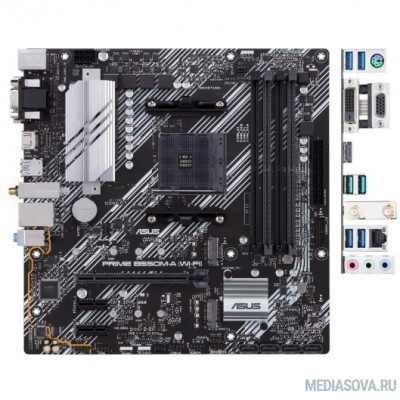 Материнская плата Материнская плата Asus PRIME B550M-A (WI-FI) Soc-AM4 AMD B550 4xDDR4 mATX AC`97 8ch(7.1) GbLAN RAID+VGA+DVI+HDMI