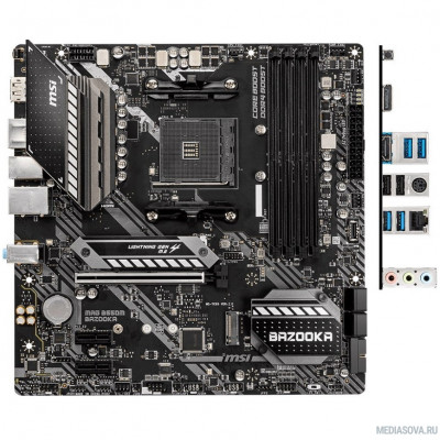 Материнская плата Материнская плата MSI MAG B550M BAZOOKA Soc-AM4 AMD B550 4xDDR4 mATX AC`97 8ch(7.1) GbLAN RAID+HDMI+DP