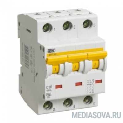  Iek MVA41-3-040-D Авт.выкл. ВА 47-60 3Р 40А 6 кА  х-ка D ИЭК