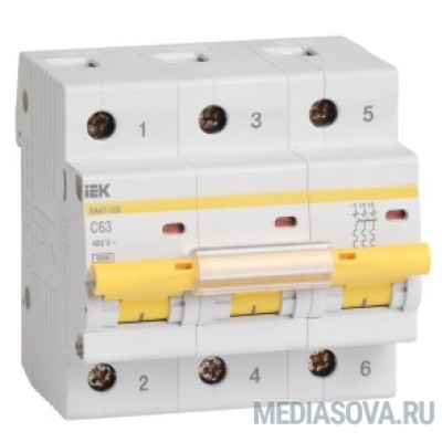  Iek MVA40-3-010-C Авт.выкл. ВА 47-100 3Р 10А 10 кА  х-ка С ИЭК