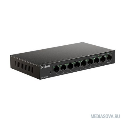  D-Link DES-1009MP/A1A Неуправляемый коммутатор с 8 портами 10/100Base-TX и 1 портом 10/100/1000Base-T (8 портов РоЕ 802.3af/at, PoE-бюджет 117 Вт)