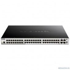 D-Link DGS-1250-52XMP/A1A Настраиваемый коммутатор 2 уровня с 48 портами 10/100/1000Base-T и 4 портами 10GBase-X SFP+ (48 портов с поддержкой PoE 802.3af/802.3at (30 Вт), PoE-бюджет 370 Вт)