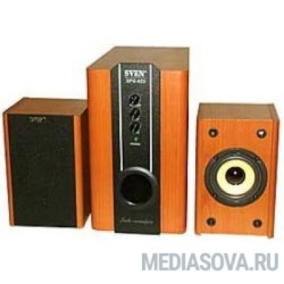  SVEN SPS-820, дерево 2.1, 2 сат. + сабвуфер,18 Вт + 2 х 10 Вт (RMS) , усил. - 20-20000 Гц, дерево