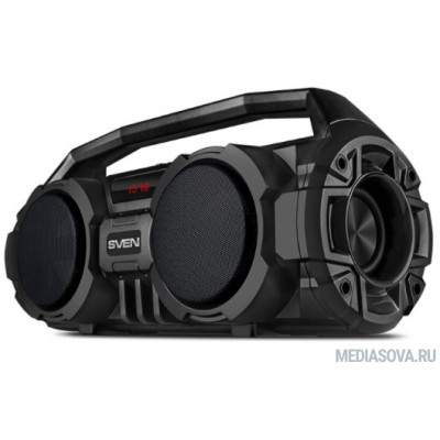  SVEN PS-415, черный, акустическая система (2.0, мощность 2x6 Вт (RMS), Bluetooth, FM, USB, microSD, LED-дисплей, встроенный аккумулятор)