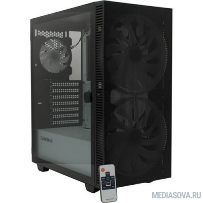  GameMax Корпус Aero А367 (ATX,Черн.,USB3.0, Зак.стекло,2*200мм RGB вент+конт.+пульт, сет.фильтр, без БП)
