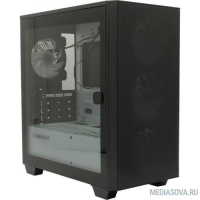  GameMax Корпус Mini Aero H607 (ATX,Черн.,USB3.0, Зак.стекло, 3*120мм. RGB, сет.фильтр, без БП)