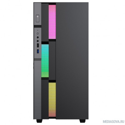  GameMax Корпус Brufen C3 BG без БП, MidiT, ATX, Корич.,черно/серый  Зак. стекл., USB 3.0, 1*120; 1*140мм вент.