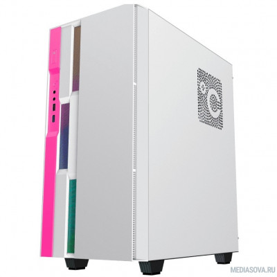  GameMax Корпус Brufen C3 WP без БП, MidiT, ATX, Бело-роз, Зак. стекл., USB 3.0, 1*120; 1*140мм вент.