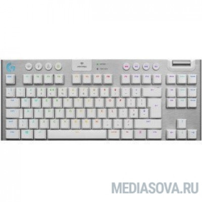  920-010117 Logitech Клавиатура G915 TKL WHITE механическая, белый, беспроводная/проводная, RGB LIGHTSYNC, USB, Bluetooth, радиоканал