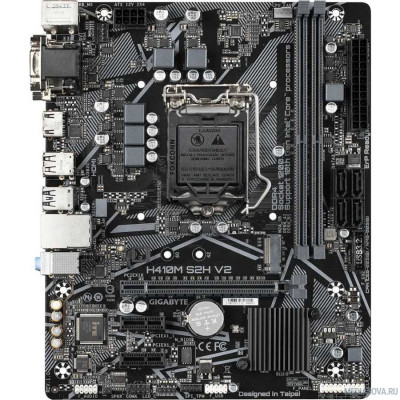 Материнская плата Gigabyte H410M S2H V2 Soc-1200 Intel H470 2xDDR4 mATX AC`97 8ch(7.1) GbLAN+VGA+DVI+HDMI